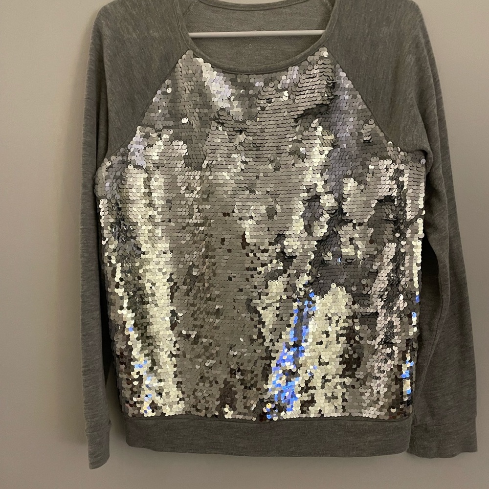 Sequin Embellished Grey Women's Top